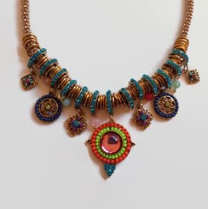 5/$20 - Ornate Colorful Indian Necklace